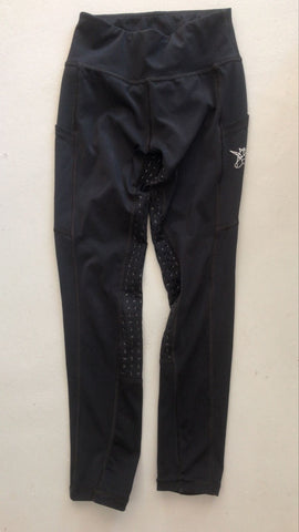 2nd Hand Mare Ware Tights/ Silicon/Black/  11 - 12yrs
