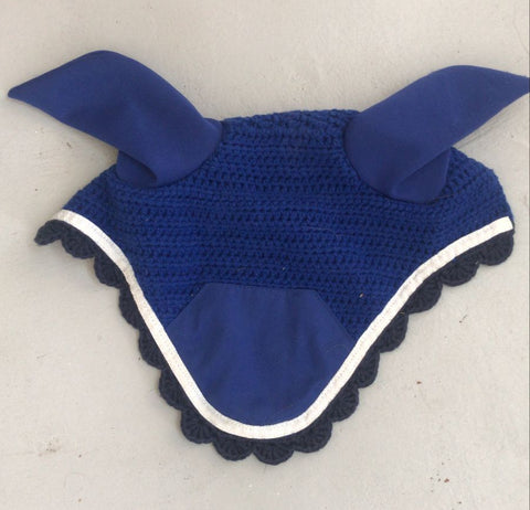 2nd Hand Equine Design Ear Veil/ Red/ Royal Blue