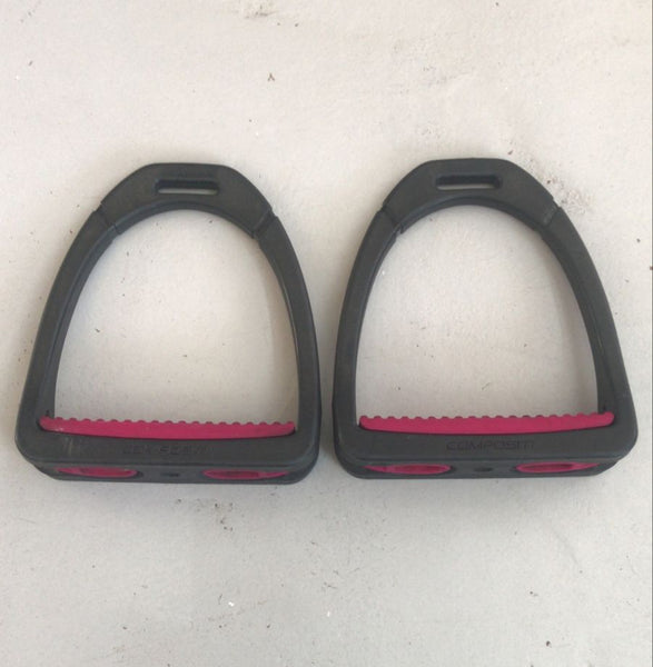 2nd Hand Compositi Stirrup Irons/ Pink Treads/ Adult