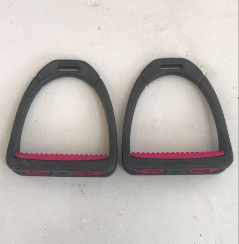 2nd Hand Compositi Stirrup Irons/ Pink Treads/ Adult