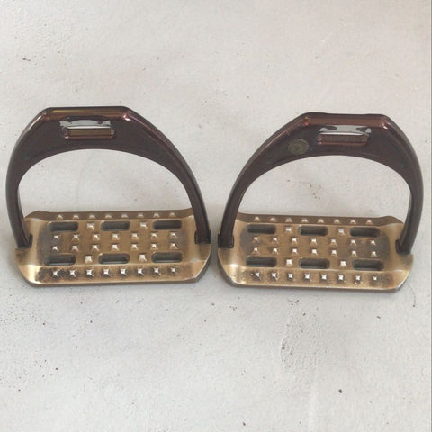 2nd Hand TG Stirrups/ Brown & Gold/ Adult