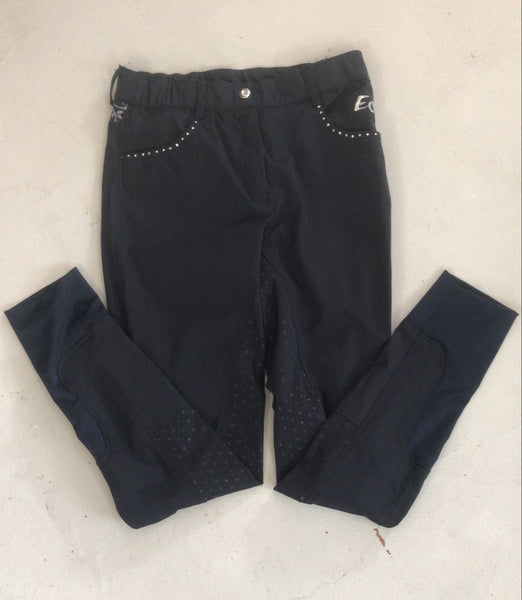 2nd Hand Equileisure Breeches/ Navy with Diamante trim/ 32