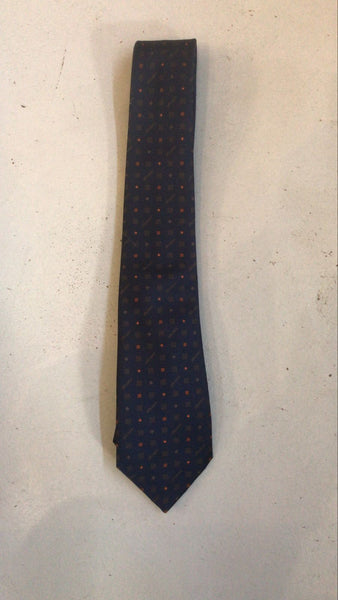 2nd Hand Tie/ Navy & Orange