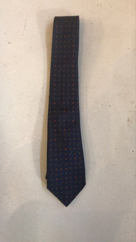 2nd Hand Tie/ Navy & Orange
