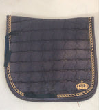 2nd Hand Dressage Saddlepad/ Navy & Gold/ Full