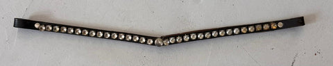 2nd Hand V Browband/ Black with Diamantes/ Full