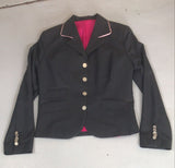 2nd Hand Show Jacket/ Dark Grey w/ Pink Trim/ 11-12yrs