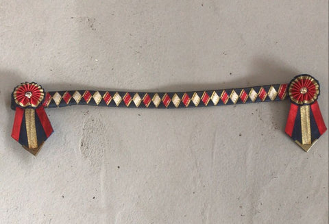 2nd Hand Showing Browband/ Red/Gold/Navy/ Pony