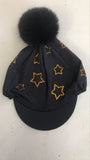 2nd Hand Hat Cover/ Black with Gold Diamante Stars