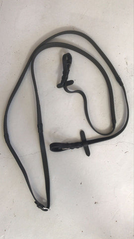 2nd Hand Rubber Reins/ Black/ 54"