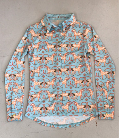 2nd Hand Espoir Shirt/ Light Blue Horse/ XS