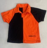 2nd Hand Riding Top/ Orange & Black/ 9 - 10yrs