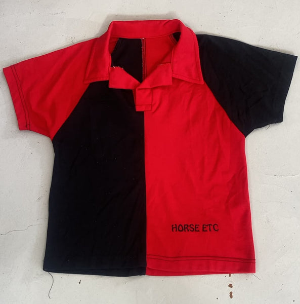 2nd Hand Riding Top/ Red & Black/ 9 - 10yrs
