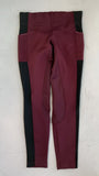2nd Hand Riding Tights/ Burgundy & Black/ 34
