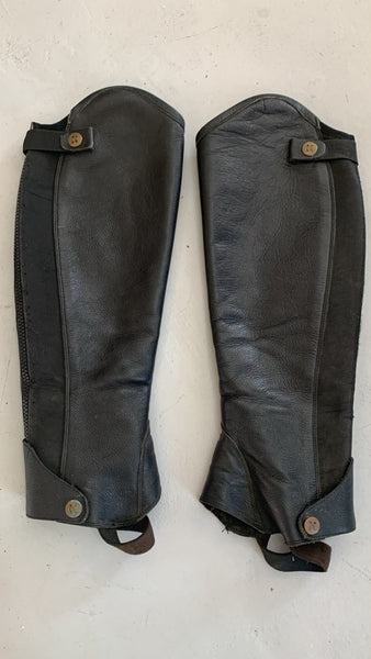 2nd Hand Leather Gaiters/ Black/ Small