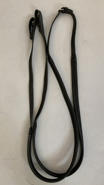 2nd Hand Rubber Reins/ BLK/ Pony