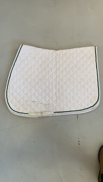2nd Hand GP Saddlepad/ White wGreen trim/ Cob