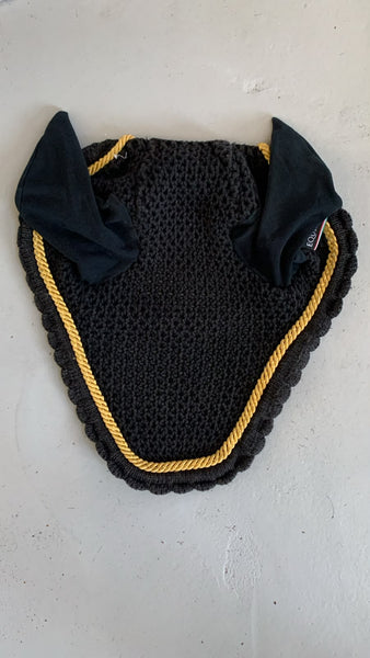 2nd Hand Equiline Ear Veils/ Black & Gold/ Full
