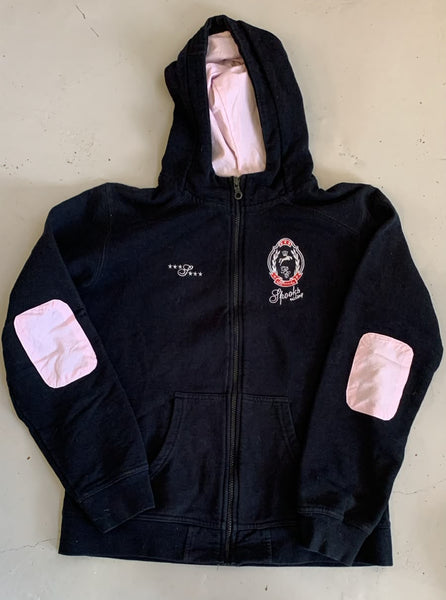 2nd Hand Spooks Zip Up Hoodie/ Black & Pink/ M-L