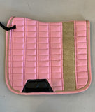 2nd Hand Dressage Saddlepad/ Pink w/ Gold Glitter/ Full