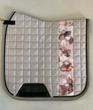 2nd Hand Dressage Saddlepad/ Grey w/ Floral detail/ Full