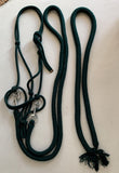 2nd Hand Rope Halter with Rope Reins & Neckstrap/ Hunter Green