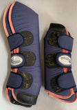 2nd Hand Rhinegold Long Trucking Boots/ Navy & Red/ Full