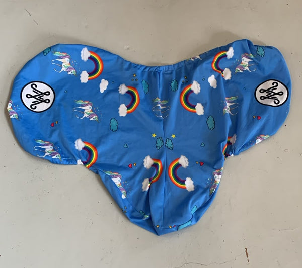2nd Hand 15" Saddle Cover/ Unicorns & Rainbows