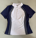 2nd Hand Activina Show Shirt/ White & Navy/ Med
