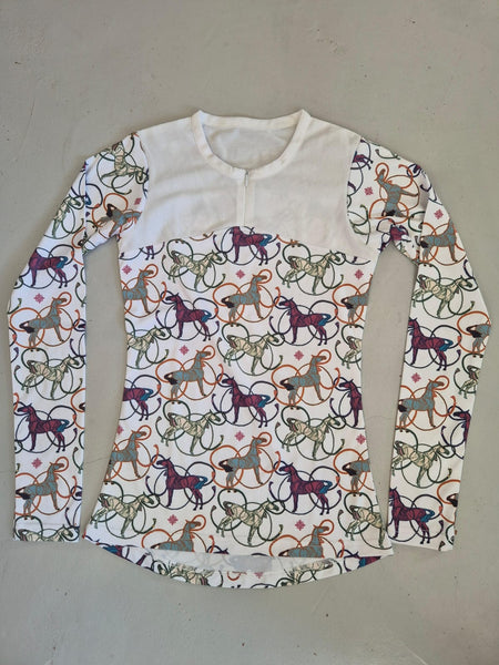 2nd Hand ESPOIR Long Sleeve Round Neck with Small Zip Tech Shirt