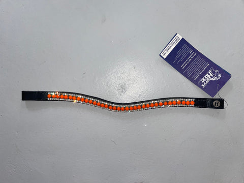 2nd hand Browband HH Orange Diamantes / Black / Full
