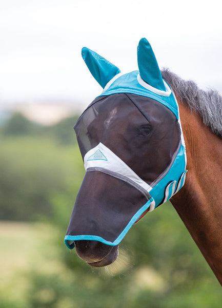 FlyGuard PRO Fine Mesh Fly Mask - Ears & Nose 60+% UV