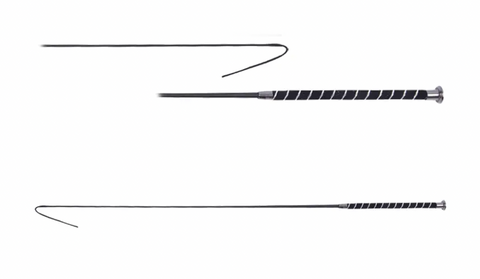 Dressage Whip Velvet Silver Spiral Handle 120cm